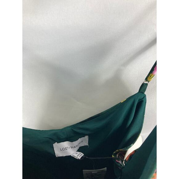 NWT Lost + Wander Sarah Floral Print Midi Slipdress Green Size Medium - Picture 7 of 9